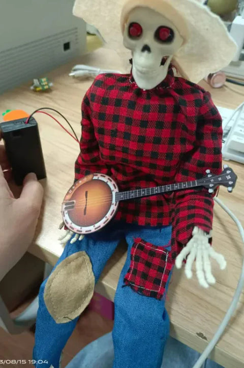 Spooky Banjo Skeleton Ornament