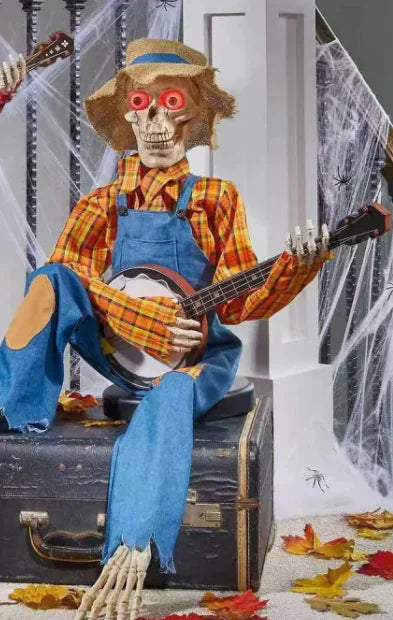 Spooky Banjo Skeleton Ornament